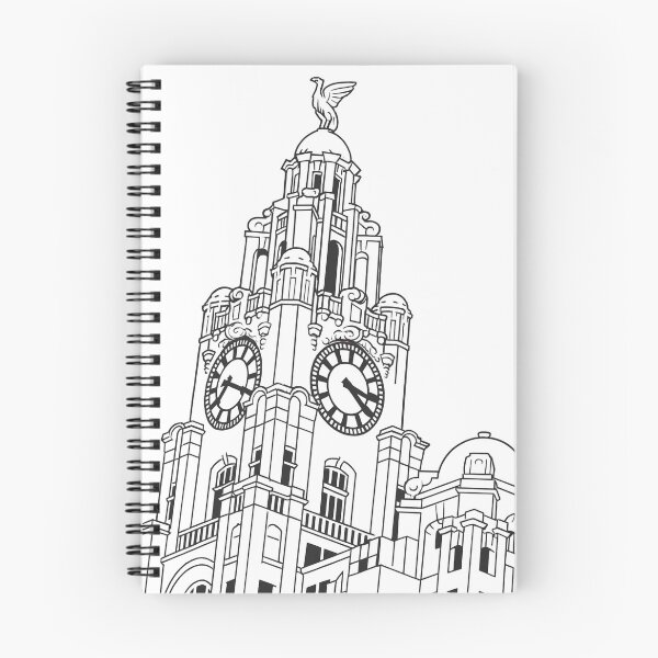 Item preview, Liverpool Liver Bird Clock Tower Line Art – Heritage Design designed and sold by Kray80.