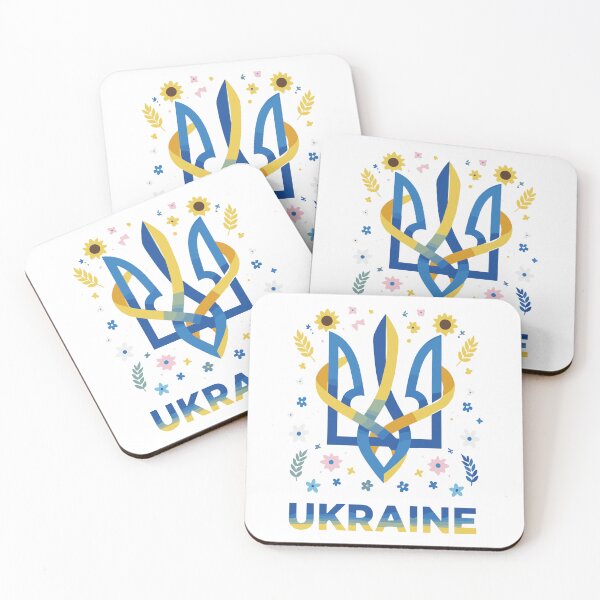 Item preview, Ukrainian Tryzub with Folk Art Floral Decor designed and sold by ML-Media.