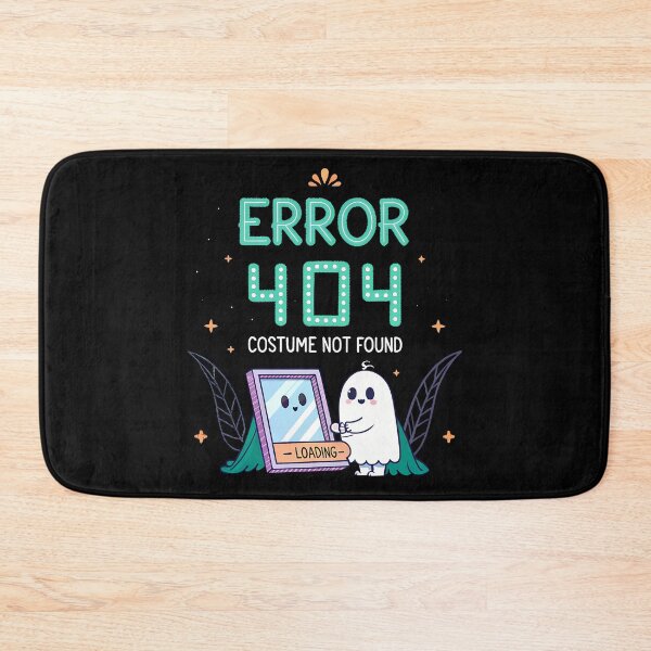 Item preview, Funny Halloween Ghost Vector – Error 404 Costume Not Found Retro Glitch Design designed and sold by Fashvora.