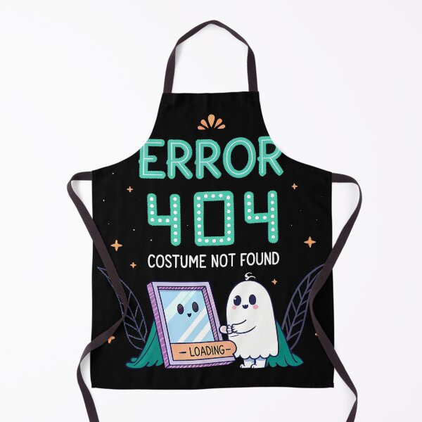 Item preview, Funny Halloween Ghost Vector – Error 404 Costume Not Found Retro Glitch Design designed and sold by Fashvora.