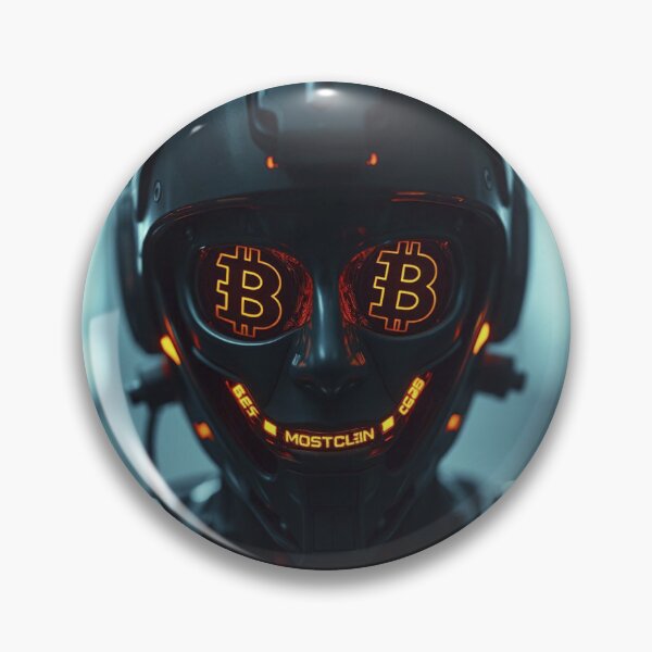 Item preview, Cyberpunk Bitcoin Mask – Futuristic Crypto Warrior Digital Art designed and sold by Benito Del Ray.