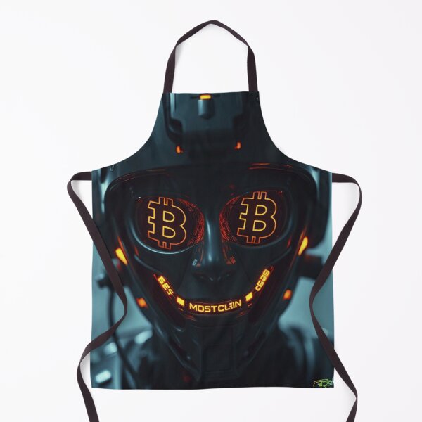 Item preview, Cyberpunk Bitcoin Mask – Futuristic Crypto Warrior Digital Art designed and sold by Benito Del Ray.