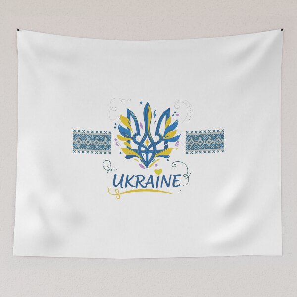 Item preview, Stylized Ukrainian Tryzub with Vyshyvanka Elements designed and sold by RGShirtWorks.