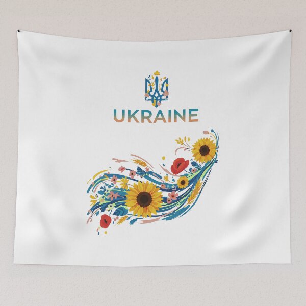 Item preview, Ukraine Floral Trident with Sunflowers Isolated designed and sold by RGShirtWorks.