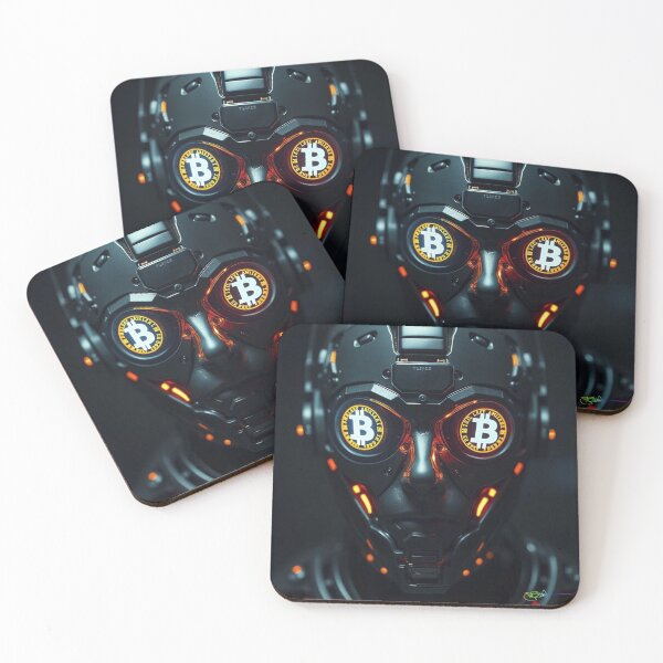 Item preview, Bitcoin Cyborg Vision – AI Crypto Resistance Cyberpunk Art designed and sold by Benito Del Ray.
