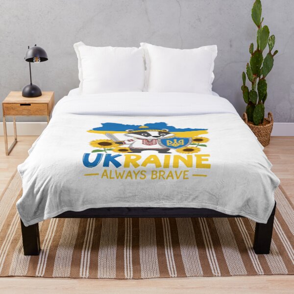 Item preview, Ukraine Always Brave: Patriotic Badger Illustration designed and sold by ML-Media.