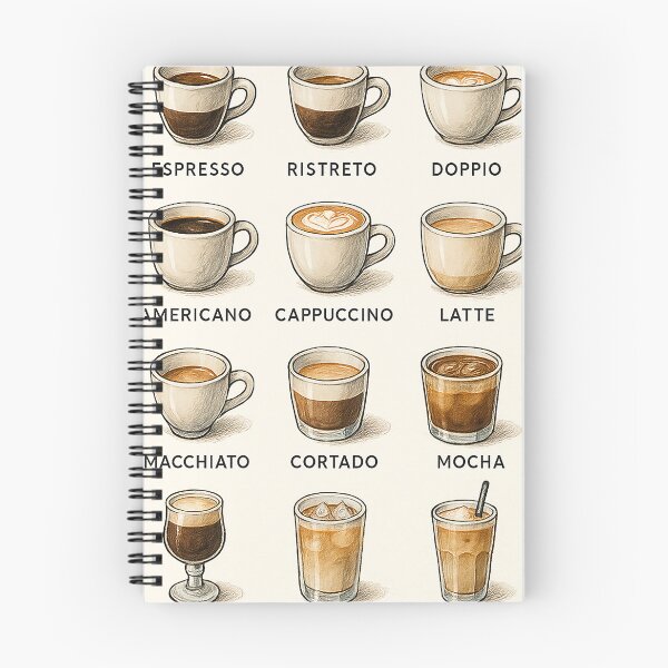 Item preview, Coffee Types Chart – Vintage Barista Illustration designed and sold by Pixel-Up.