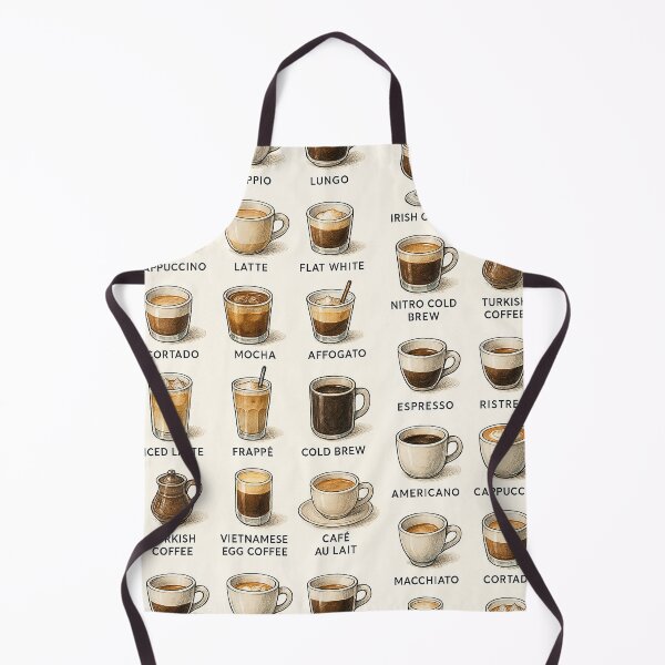 Item preview, Coffee Types Chart – Vintage Barista Illustration designed and sold by Pixel-Up.