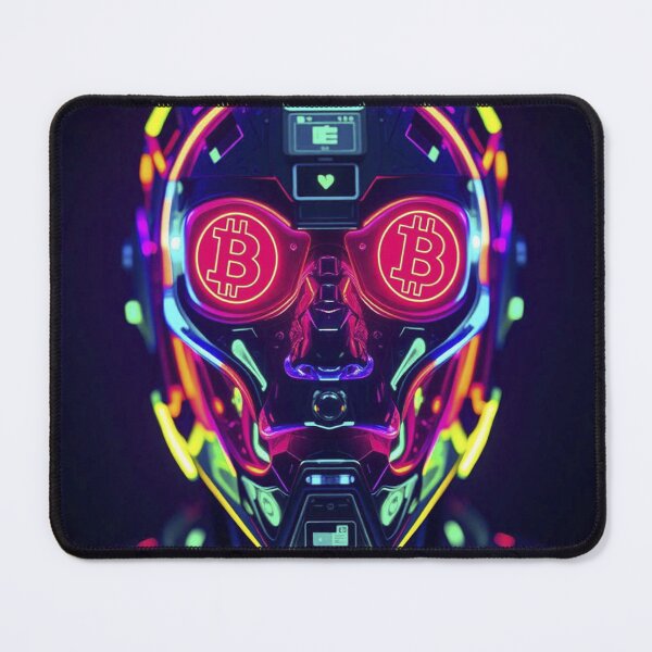 Item preview, Neon Bitcoin Circuit Brain – Blockchain Intelligence Digital Artwork designed and sold by Benito Del Ray.