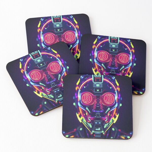 Item preview, Neon Bitcoin Circuit Brain – Blockchain Intelligence Digital Artwork designed and sold by Benito Del Ray.