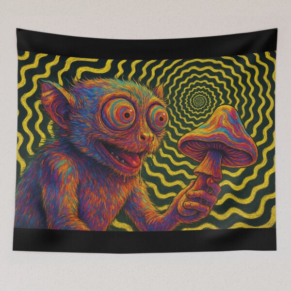 Item preview, Mind Bloom – Psychedelic Awakening with Lemur and Mushroom Energy designed and sold by DarkSpaceVibes.