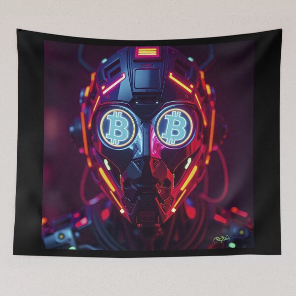Item preview, Bitcoin Energy Core – Dual Crypto Power Cyberpunk Skull designed and sold by Benito Del Ray.