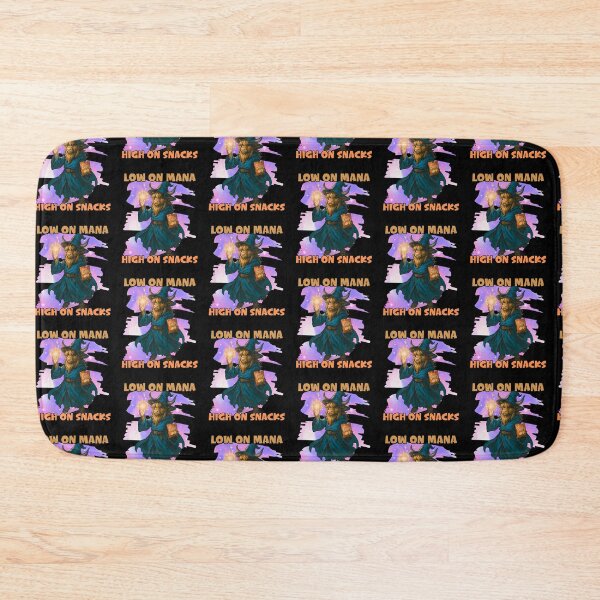 Item preview, Low on Mana High on Snacks Funny Wizard Highland Cow Gamer Design designed and sold by Bawek85Designs.