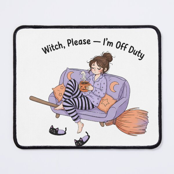 Item preview, Funny Tired Witch Halloween Design – Off Duty Pajama Witch with Coffee Mug designed and sold by Fashvora.