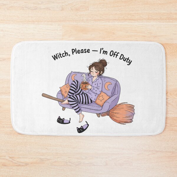 Item preview, Funny Tired Witch Halloween Design – Off Duty Pajama Witch with Coffee Mug designed and sold by Fashvora.