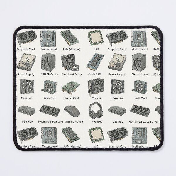 Item preview, PC Components Chart – Vintage Computer Hardware Illustration designed and sold by Pixel-Up.