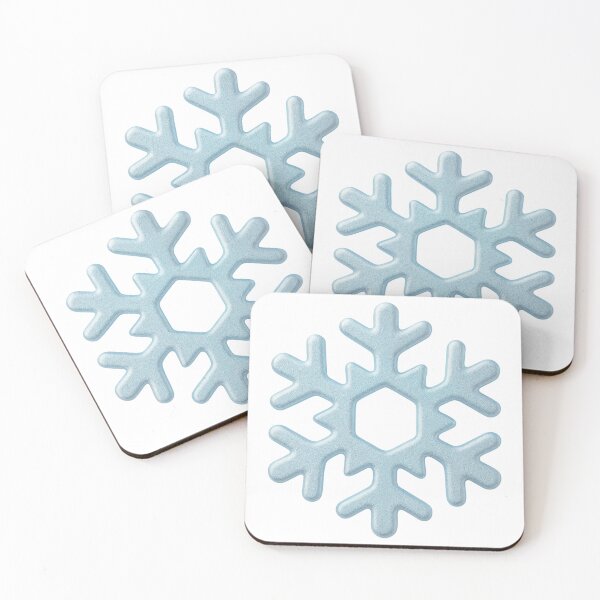 Item preview, Light blue snowflake icon with hexagonal center on black field designed and sold by Creative88Art.
