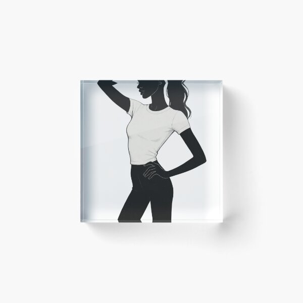 Item preview, Minimalist profile of a woman posing against a stark black field designed and sold by Creative88Art.