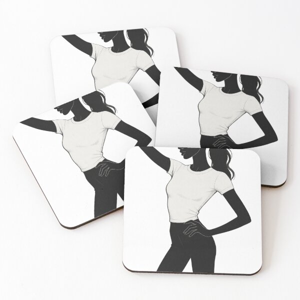 Item preview, Minimalist profile of a woman posing against a stark black field designed and sold by Creative88Art.