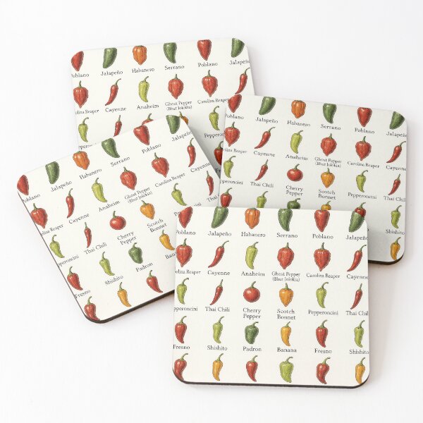 Item preview, Chili Peppers Chart – Illustrated Guide to Hot Peppers designed and sold by Pixel-Up.