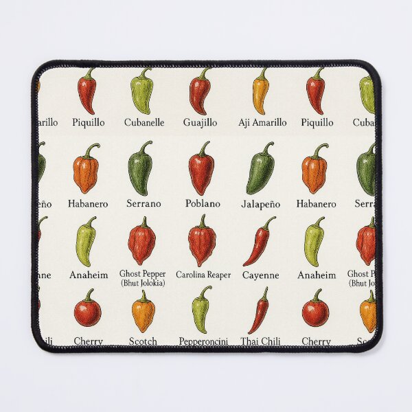 Item preview, Chili Peppers Chart – Illustrated Guide to Hot Peppers designed and sold by Pixel-Up.
