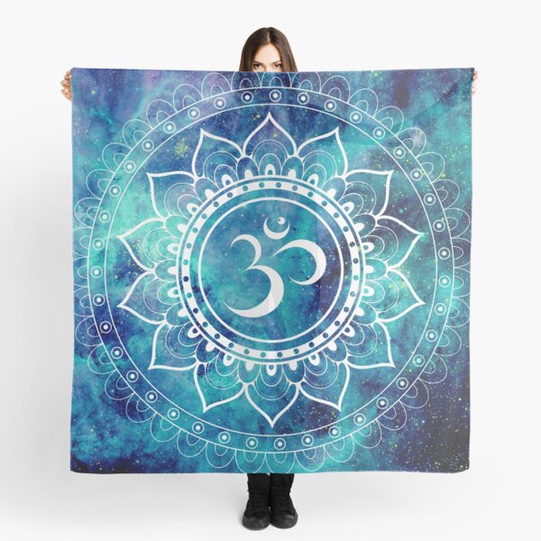 Galaxy Om Mandala Teal & Midnight Blue Scarf