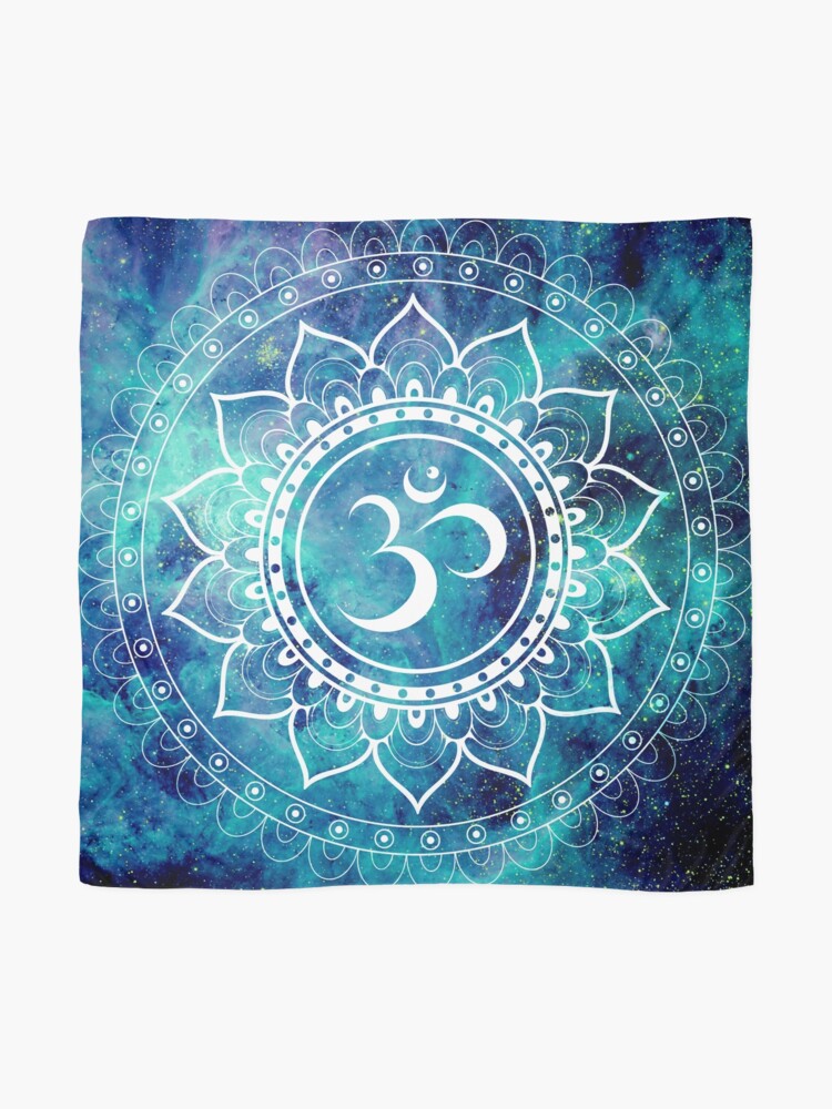 Alternate view of Galaxy Om Mandala Teal & Midnight Blue Scarf