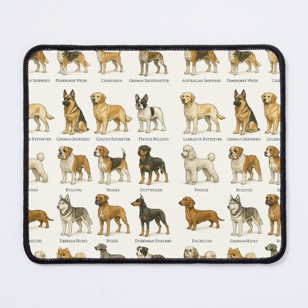 Item preview, Dog Breeds Chart – Illustrated Guide to Popular Dogs designed and sold by Pixel-Up.