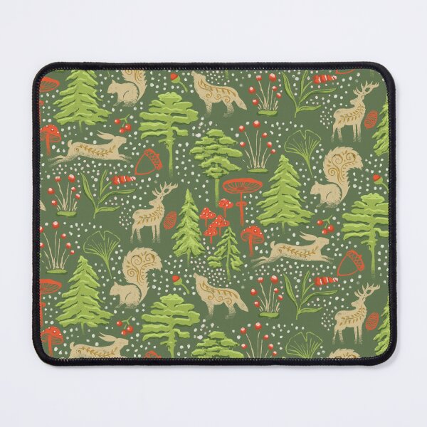 Item preview, Green Pine Forest Animals Pattern designed and sold by Farissa Designs.