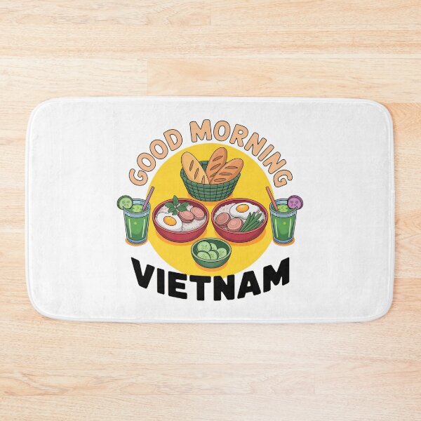 Item preview, Good Morning Vietnam Sticker – Vietnamese Breakfast Art with Baguette, Pork, and Fried Eggs designed and sold by VividOrganica.