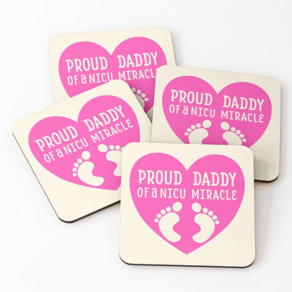 Item preview, NICU Miracle Baby – Proud Daddy Pink Heart designed and sold by Jesabee Designs.