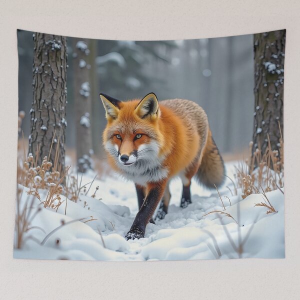 Item preview, Fox in the winter forest designed and sold by Palatinasart.