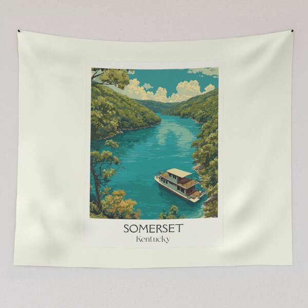 Item preview, Somerset Kentucky Lake Life | Houseboat Vacation Poster designed and sold by TuncGK.