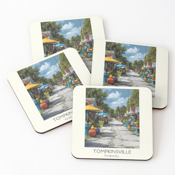 Item preview, Tompkinsville Kentucky Town Square | Small Town Market Poster designed and sold by TuncGK.