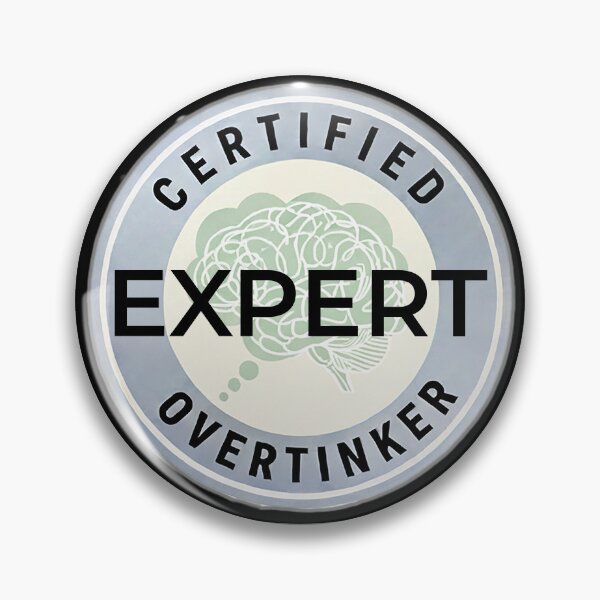 Item preview, Certified Overthinker Sticker – Funny Mental Health Humor Decal for Laptop & Water Bottle designed and sold by glitchman2.