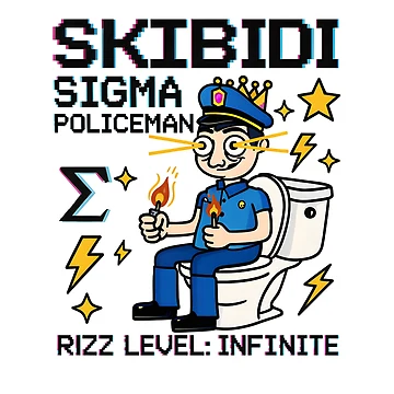 Artwork thumbnail, Sigma Policeman Meme – Infinite Rizz Power by AnnDesignStudio