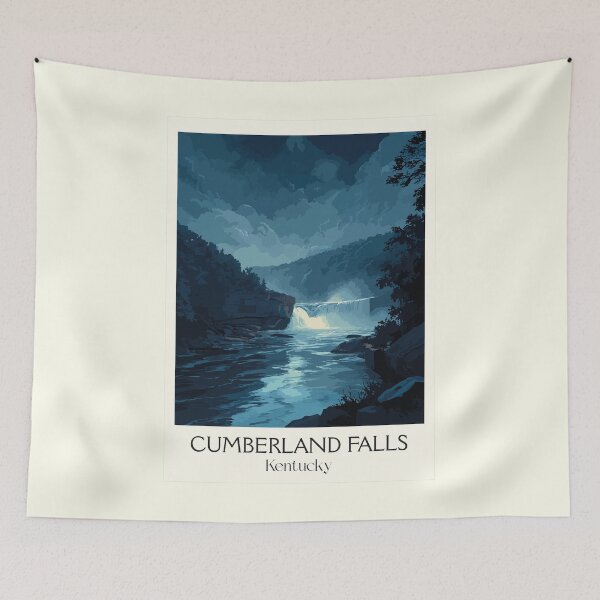 Item preview, Cumberland Falls Kentucky | Night Waterfall Poster designed and sold by TuncGK.