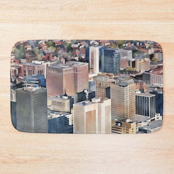 Item preview, Blocky Buildings in Buffalo designed and sold by RCWatercolours.