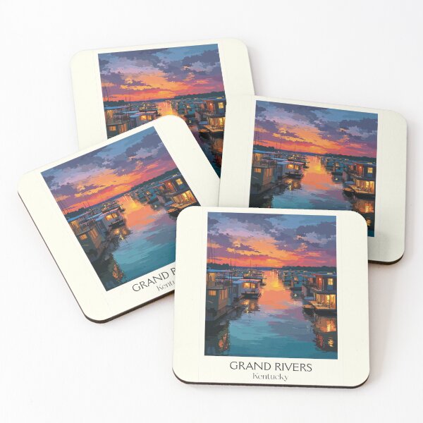 Item preview, Grand Rivers Kentucky Marina | Lake Sunset Poster designed and sold by TuncGK.