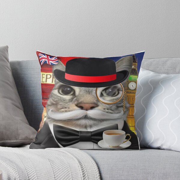 Item preview, British Cat with her Tea designed and sold by Memes-Closet.