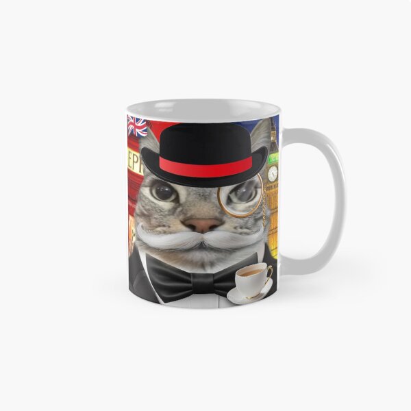 Item preview, British Cat with her Tea designed and sold by Memes-Closet.