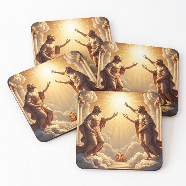 Item preview, Divine Harmony 3D Art – Michelangelo Inspired Celestial Creation | 8K Glossy Renaissance Masterpiece designed and sold by AwesomeDigiShop.