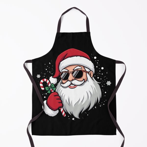 Item preview, Cool Santa Claus Illustration – Modern Christmas Art with Sunglasses and Candy Cane on Black Background designed and sold by PixelVibe782.