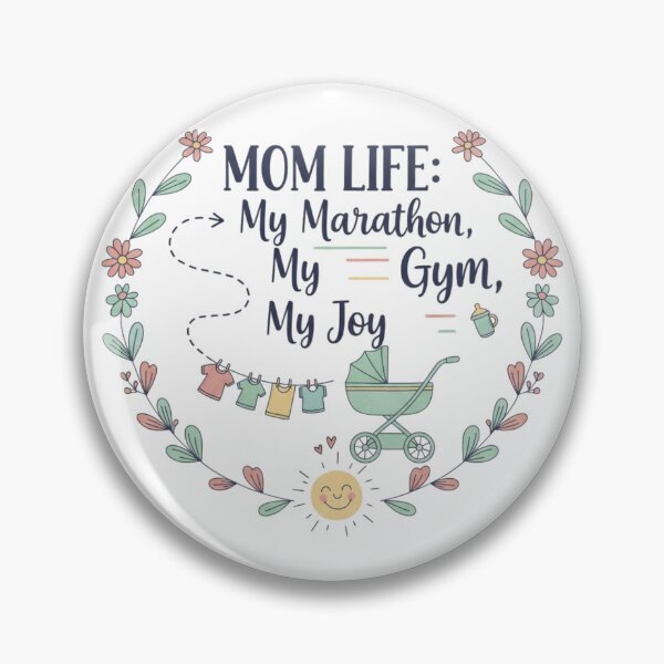 Item preview, MOM LIFE My Marathon My Gym Tee | Cute Floral Wreath Motherhood Apparel | Baby Stroller Fitness Quote Gift designed and sold by Khokha80.