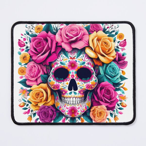 Item preview, Beautiful Roses Sugar Skull Day of the Dead designed and sold by DrawDrip.