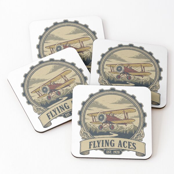 Item preview, Retro Biplane Flying Aces | Pilot Aviation History Art designed and sold by TheArtForge.