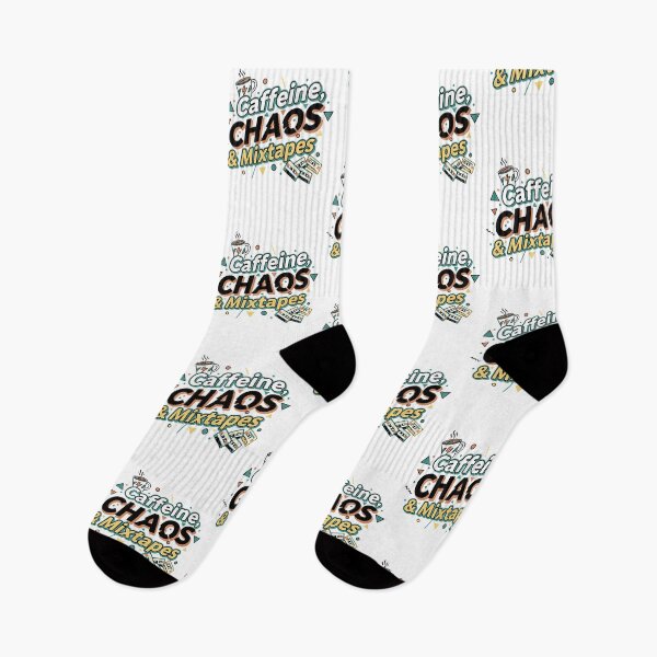 Item preview, Retro Vintage 80s 90s Gen X Coffee Lover Design Caffeine Chaos & Mixtapes designed and sold by LuxeGraphix.