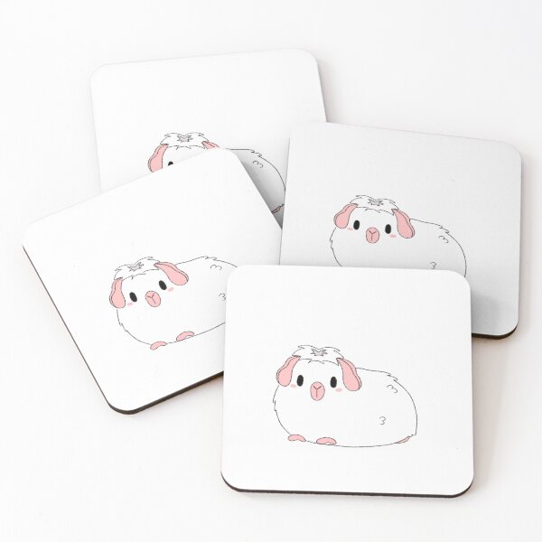 Item preview, Solid White Guinea Pig Kawaii Illustration designed and sold by casserolepets.