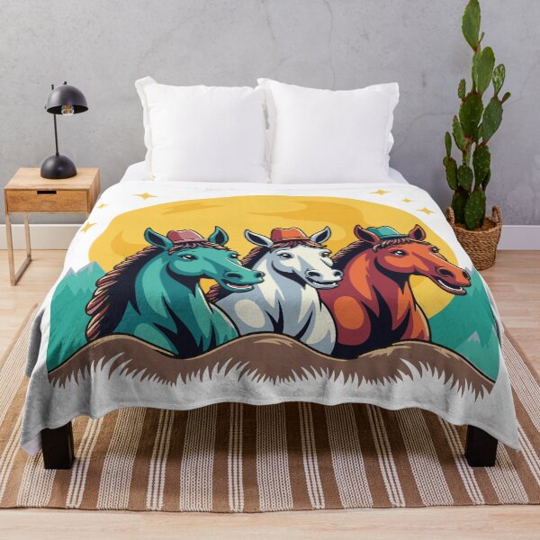 Item preview, Three Cowboy Horses Under Full Moon designed and sold by AlmaMoArt.