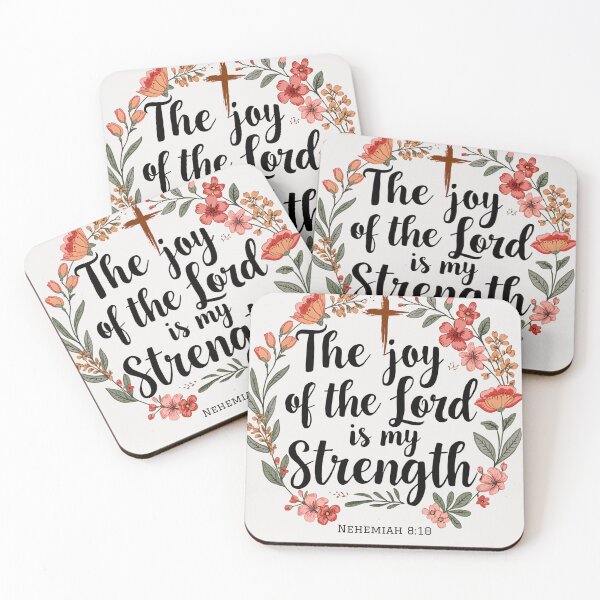 Item preview, The Joy of the Lord is my Strength flowery design designed and sold by BlessedHandsDesigns.